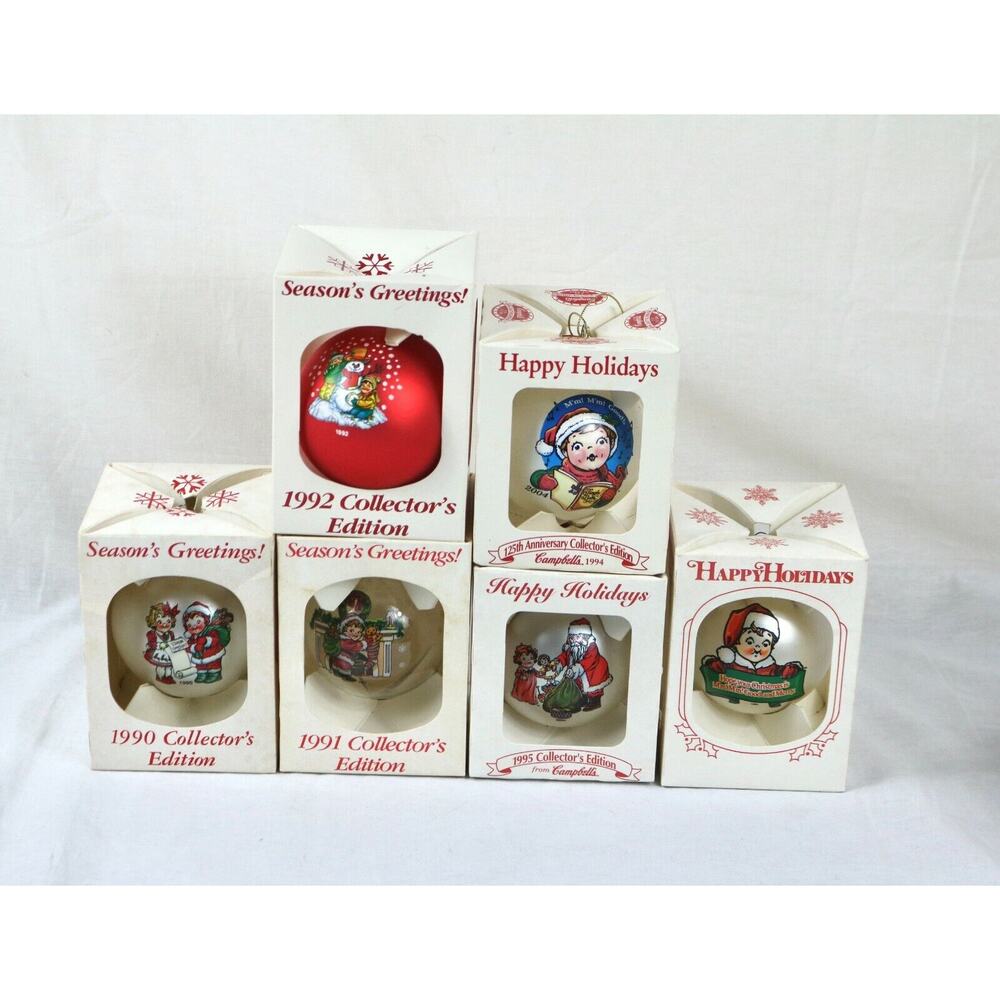 Campbells Collector's Edition Christmas Ornaments 1990 Vintage Lot of 6
